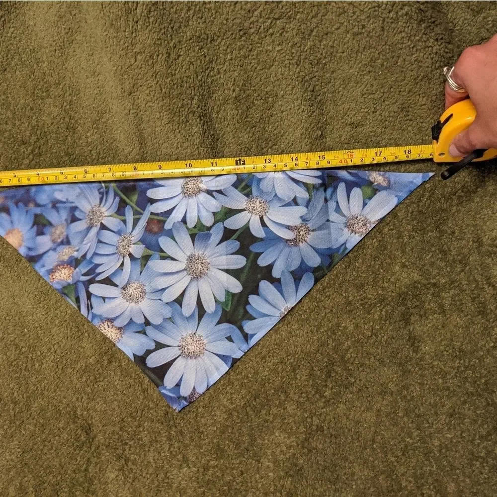 Original Photography Small Blue Floral Dog Bandana